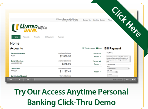 Try Our Access Anytime Personal Banking Click-Thru Demo