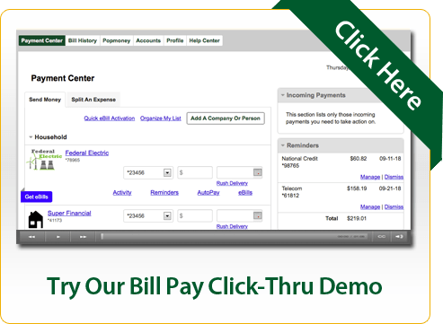 Try Our Bill Pay Click-Thru Demo