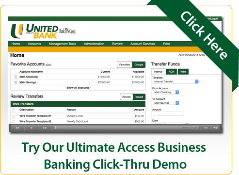 Try Our Ultimate Access Business Banking Click-Thru Demo