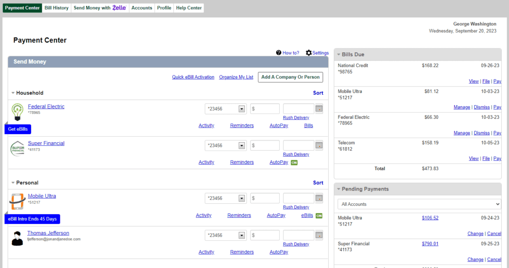 Bill Pay United Fidelity Bank