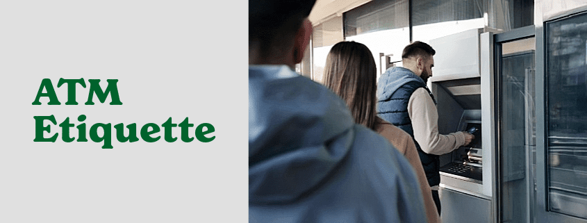 People standing in line at ATM