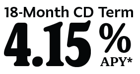 18 Month CD Term 4.15% Annual Percentage Yield