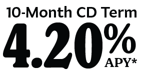 10-Month CD Term at 4.20% APY*