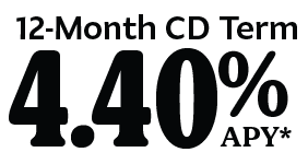12-month CD Term 4.40% APY*