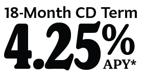 18-Month CD Term 4.25% APY