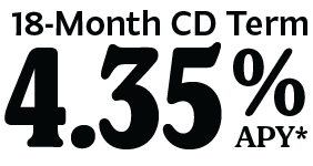 18-Month CD Term 4.35%APY*